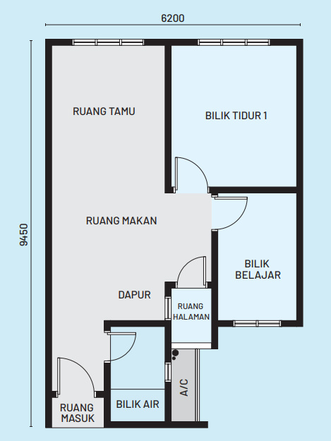 Pelan lantai · Jenis A1 (SAMM)