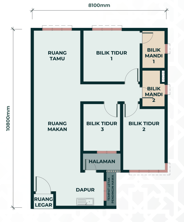Pelan lantai · Jenis B1
